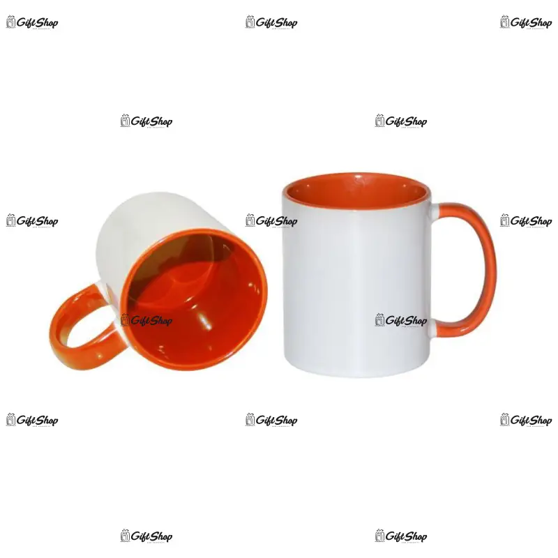 .cana interior maner portocaliu, din ceramica, personalizata
